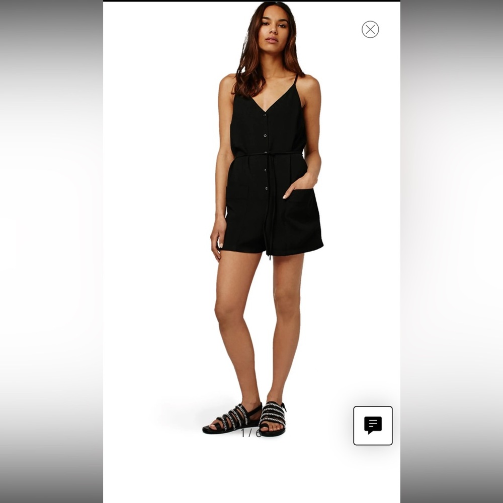 TOPSHOP Belted V-Neck Romper - Picture 5 of 5